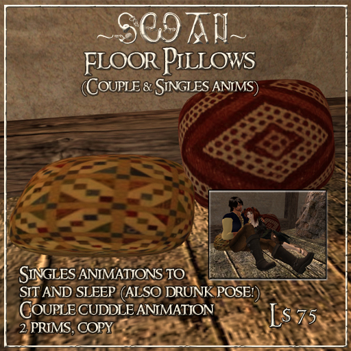~SWAN~ Floor Pillows (Pair with Animations)