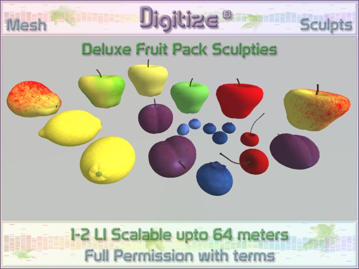 Dejavu Designs Sculpted Fruit Pack V1 (no transfer)