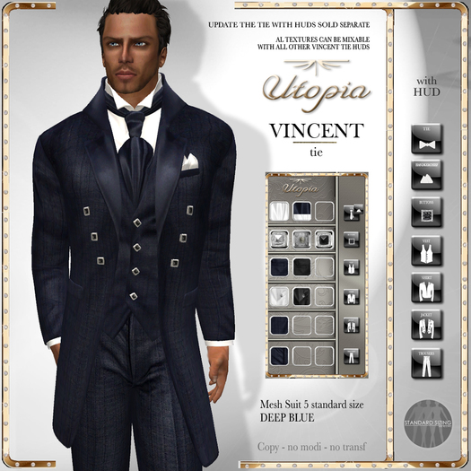 Utopia Vincent tie Deep Blue