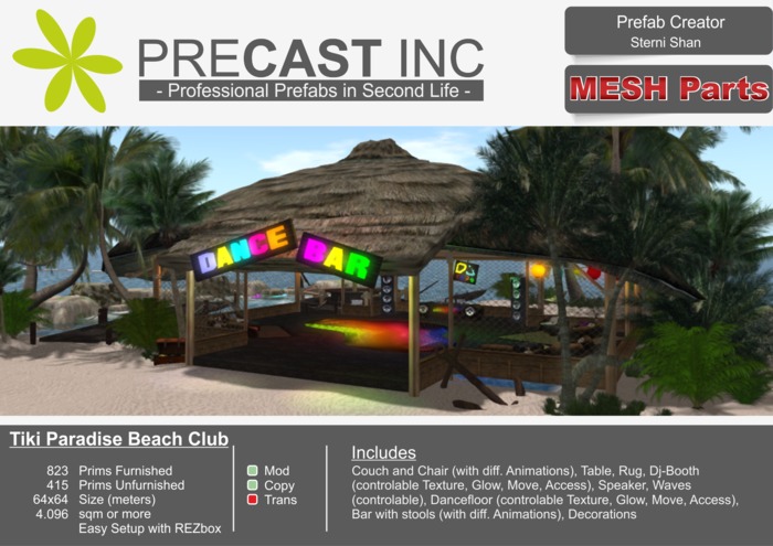 Tiki Paradise (Incl MESH objects) / Beach Club / Lounge / Dance Bar