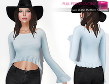 FULL PERM MI Rigged Mesh Bell Edge Sleeves Ruffle Bottom Sweater