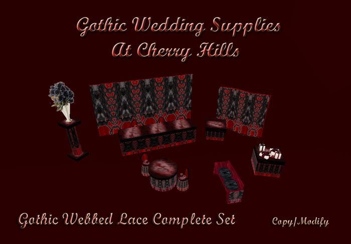 Gothic Webbed Wedding Furniture Set *CHB*