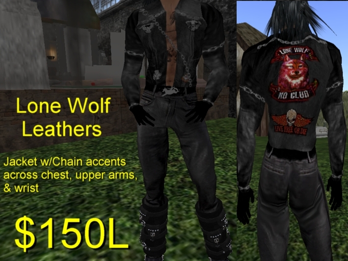 Lone Wolf  Leather 3 Bikers Jacket