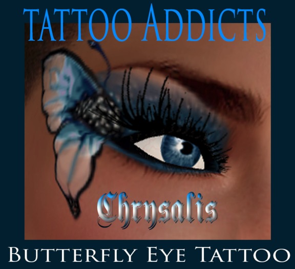 Blue Butterfly  Eye Tattoo/Eye Make Up