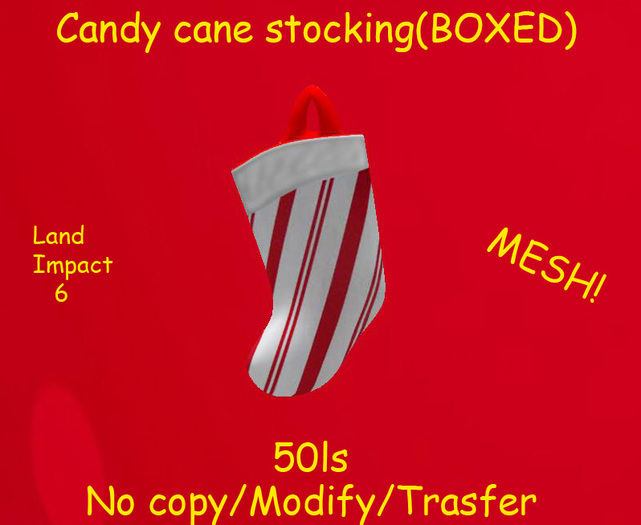 Candy cane stocking(BOXED)