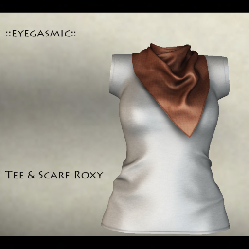 :EyeGasmic:: Tee & Scarf Roxy(Light Grey & Brown)