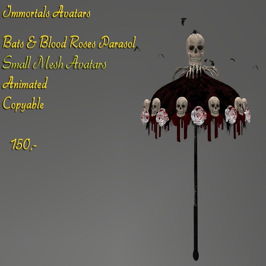 IMMORTALS SMALL AVATAR BLOOD & BATS PARASOL