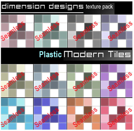 Dimension Designs Seamless Plastic Modern Tiles (Set 1)