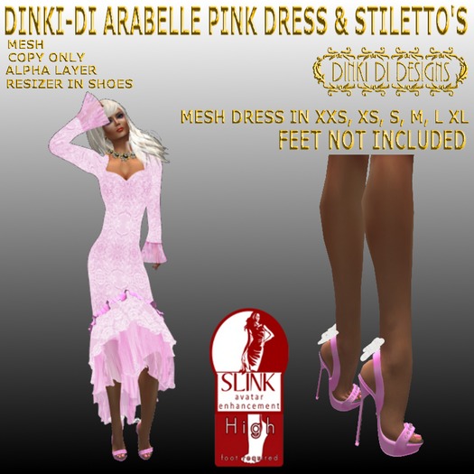 DINKI-DI ARABELLE PINK DRESS & STILETTO'S
