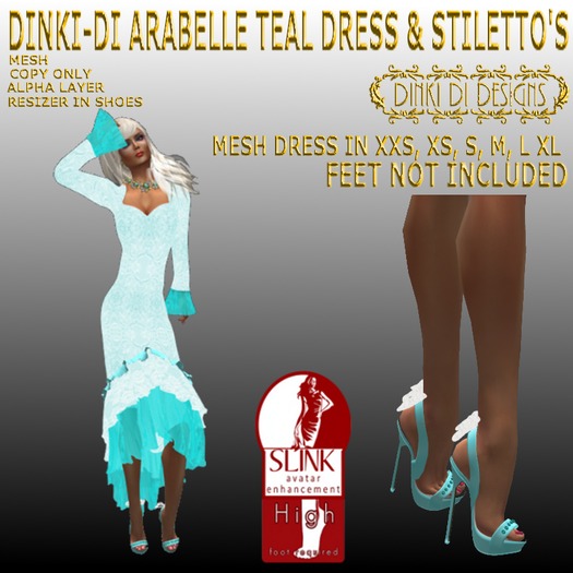 DINKI-DI ARABELLE PEACH DRESS & STILETTO'S