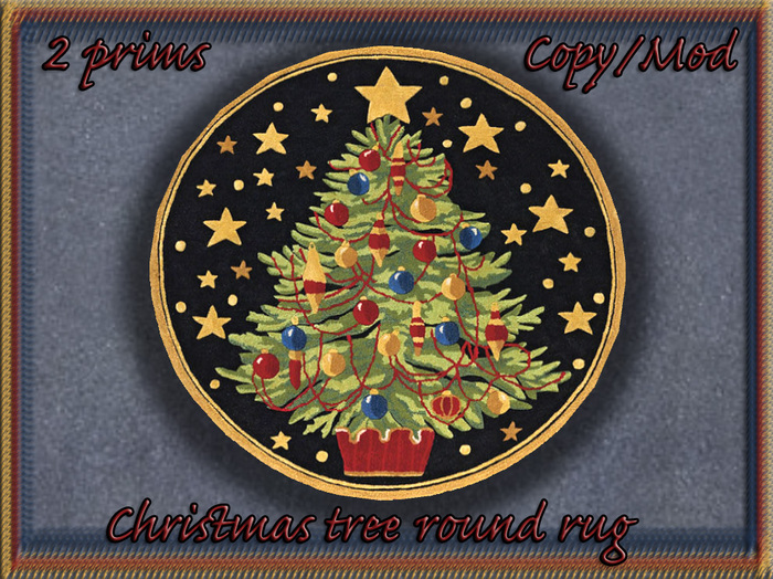 Second Life Marketplace Christmas tree round rug