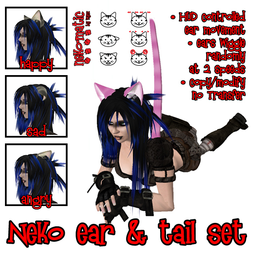 Pink Neko Ear & Tail Set