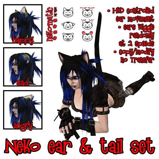 Black Neko Ear & Tail Set
