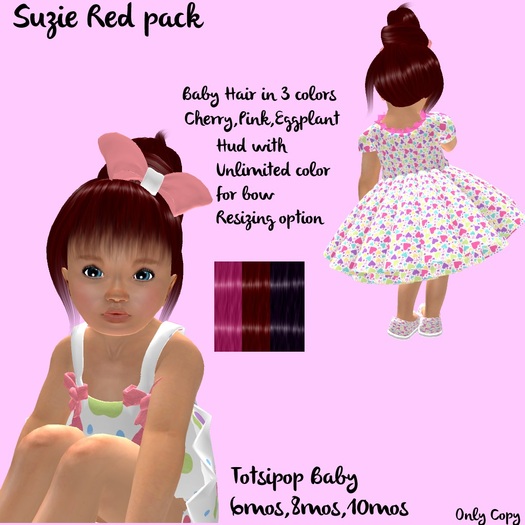 Totsipop Hair Suzie Red pack DEMO