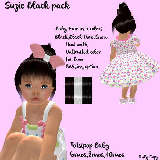 Totsipop Hair Suzie Black pack DEMO
