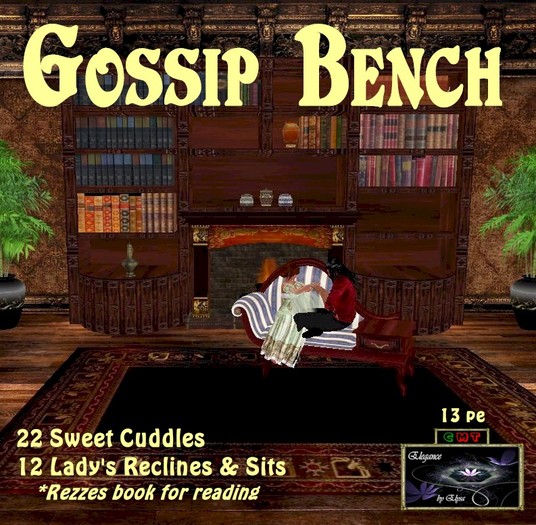 *EbE* Gossip Bench (soft blue stripe) (bag)