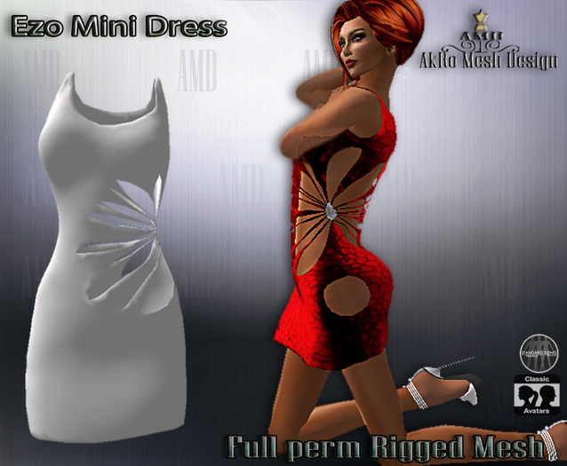 Ezo Mini Dress_ Full Perm Rigged Mesh_AkRo Design