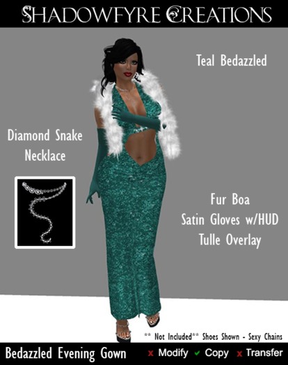 SC - Bedazzled Gown - Teal