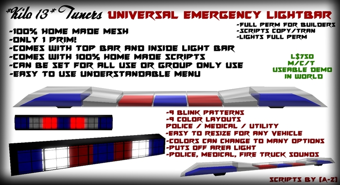 *Kilo 13* Universal_Light_Bar_Kit (FULL PERM) BOXXED (A-Z)
