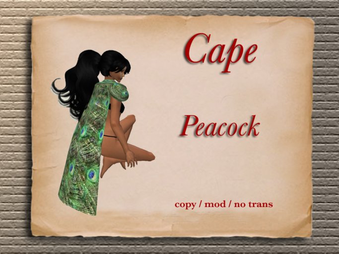 Fur and Feather Cape - Peacock
