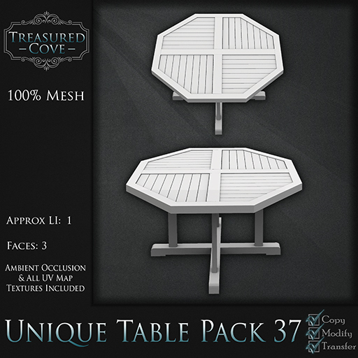-TC- Unique Table Pack 37 Mesh 50% Discount!!
