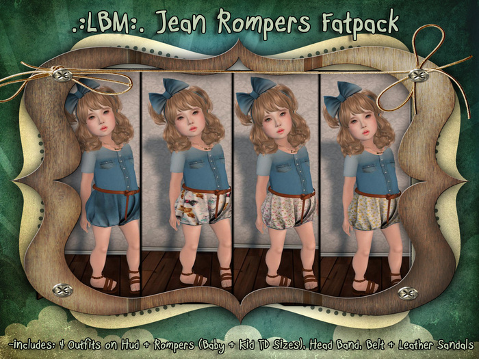 {Lil Big Me} Jean Rompers Fatpack 
