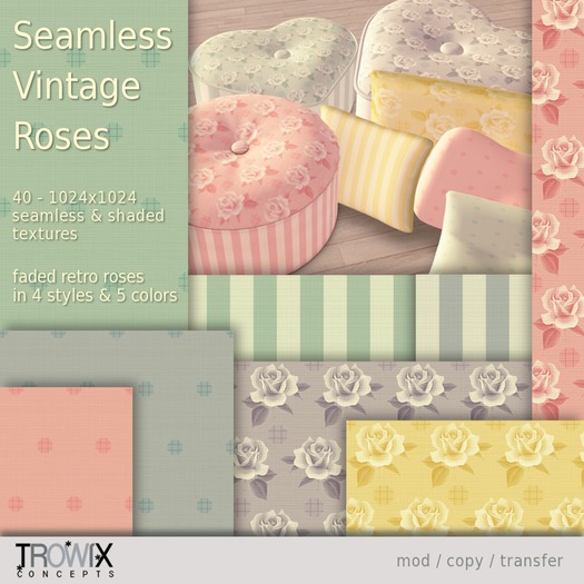 Trowix - Seamless Vintage Roses Textures