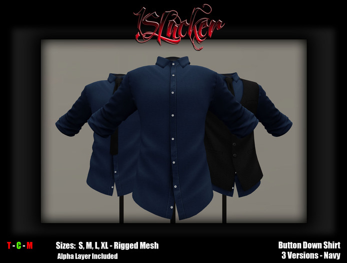 [!SL] Button Down Shirt - Navy - Sales Bag (Wear Me)