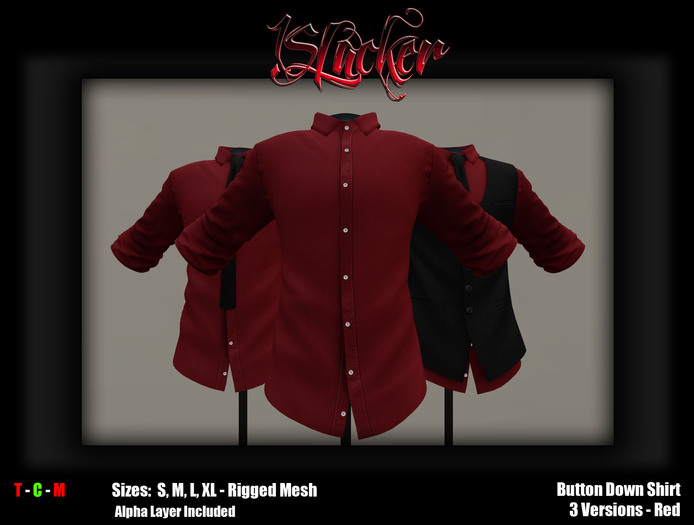 [!SL] Button Down Shirt - Red - Sales Bag (Wear Me)