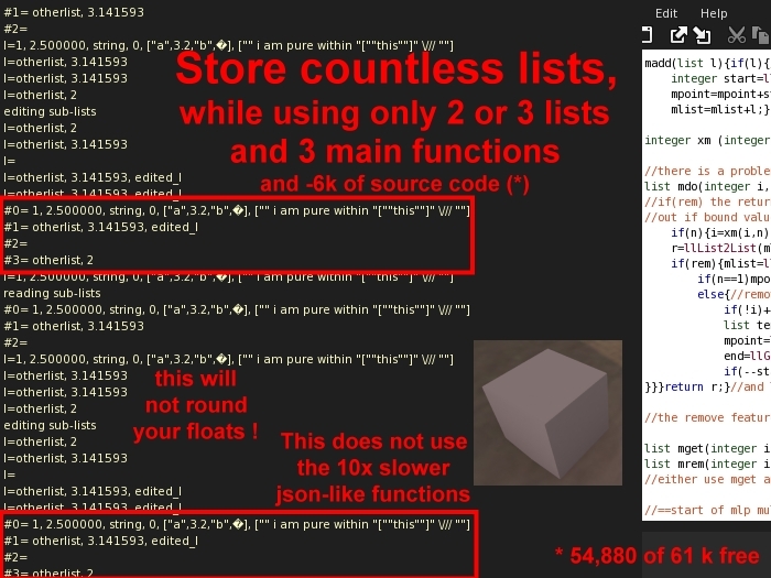 multilist store many lists in 1 list +1 or +2 more pointing-lists.