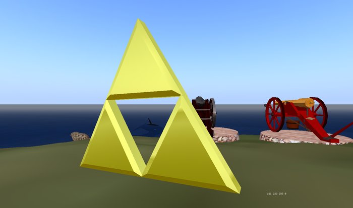 Perfect Triforce (9 prims) highly scale-able.