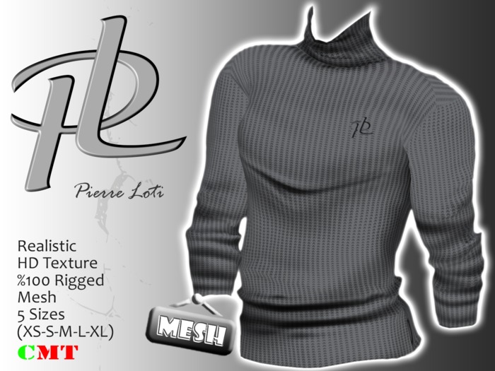 'PL' Pierre Loti 2014 Winter Fashion Mesh Shirt Sweater GRAY