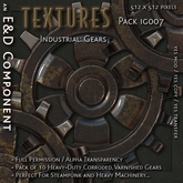 [IG007] 10 Heavy Duty Gears Textures with Alpha Transparency from E&D ENGINEERING