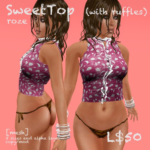 ChX-SweetTop,with ruffles,roze