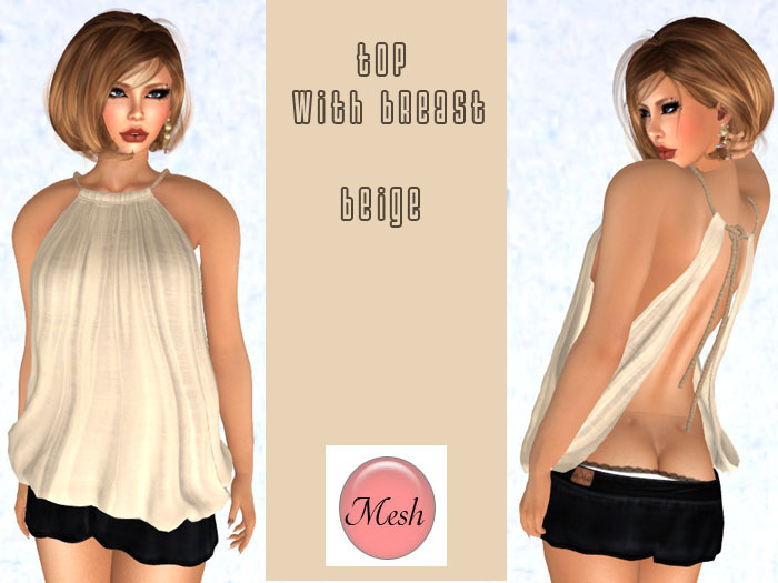 Top With Breast - beige - Mesh