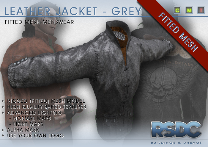 RSDC COUTURE - LEATHER  JACKET - LIGHTGREY