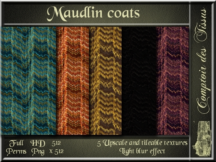 Maudlin coats - 5 FULL PERMS Textures 