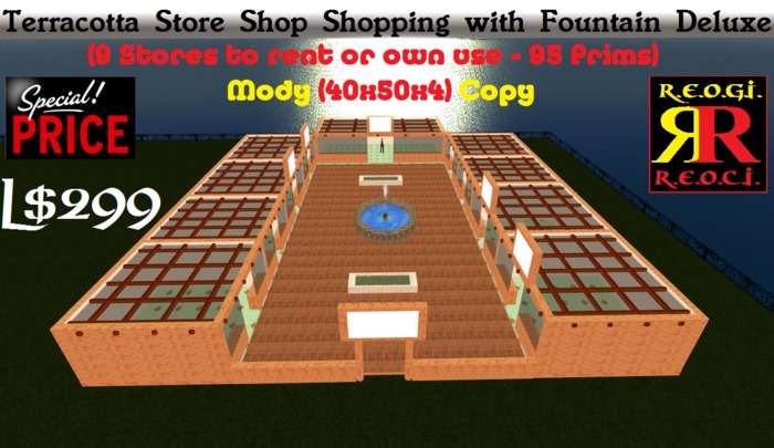 Terracotta Store Shop Shopping with Fountain Deluxe