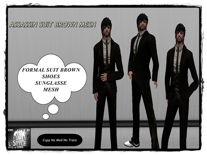"n'Click Style" ASSASSIN STYLE SUIT BROWN MESH