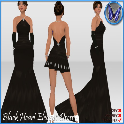 black heart elegant dress-full perms FREE