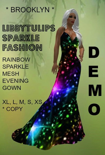 * Brooklyn * DEMO Sparkle Mesh Evening Gown (box)