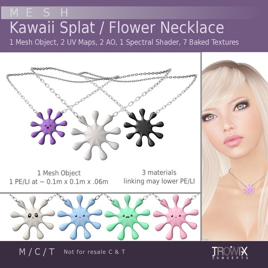 Trowix - Kawaii Splat / Flower Necklace Mesh Pack