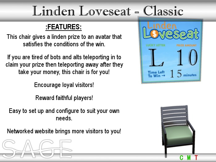 (~SAGE~) Linden Loveseat - Classic
