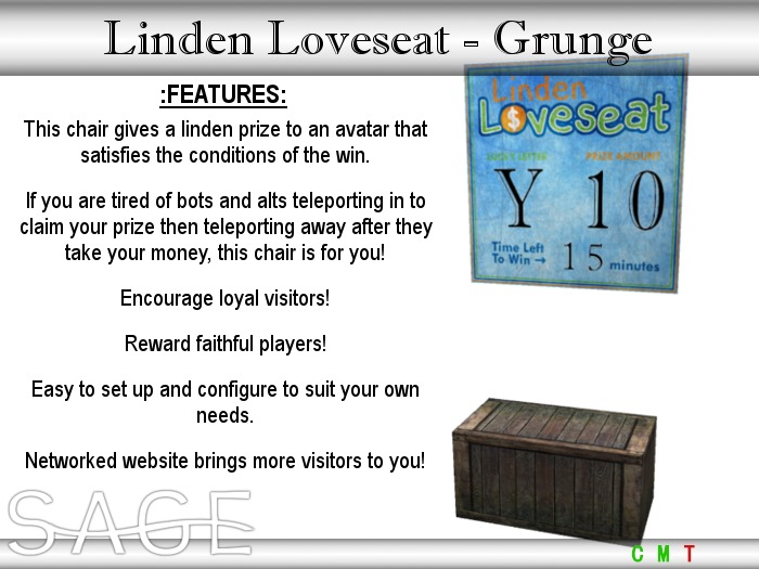 Linden Loveseat Grunge- Networked Lucky Chair Increase Traffic with Free Website Listing