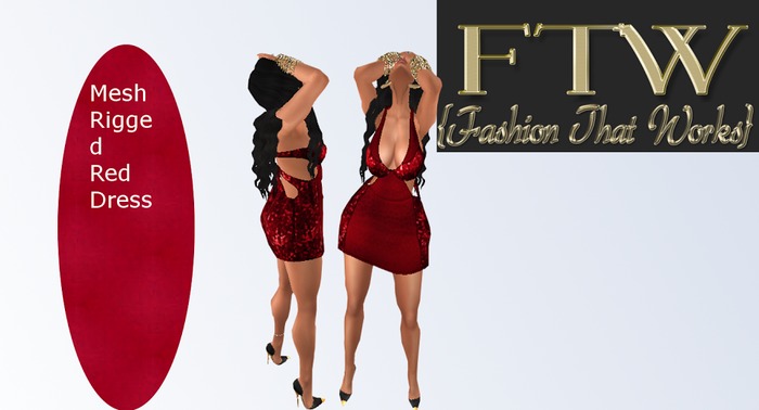 {Fashion That Works}Mesh Rigged Red Dress