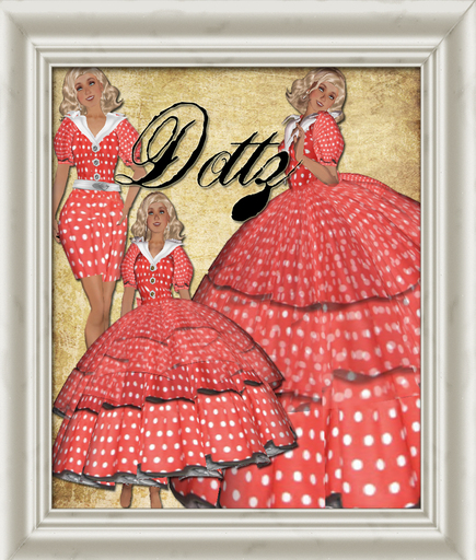 Shabby Chic Red Polka Dottz  Dress - resizeable