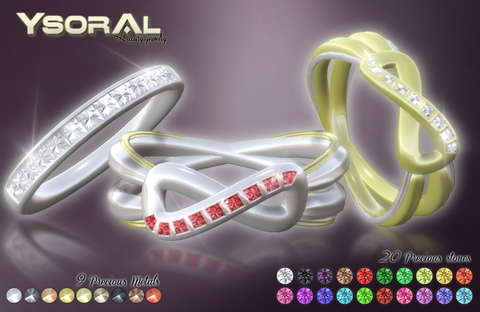 ~~ Ysoral ~~  .:Set  Luxe Ring Diamond Amaya  nano mesh :.(29 metal & precious stones) 