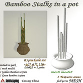 Fantasy China Mesh Bamboo Stalks in a pot  full perm half a  prim only!! 