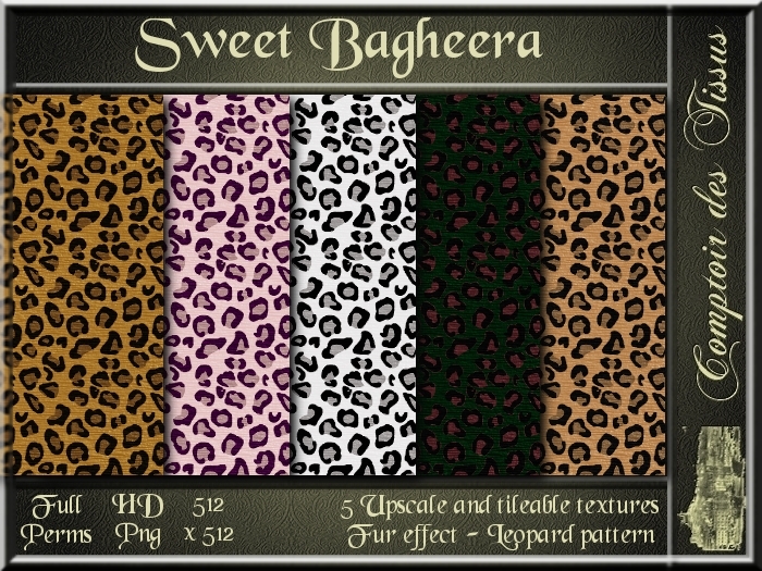 Sweet Bagheera - 5 FULL PERMS Textures