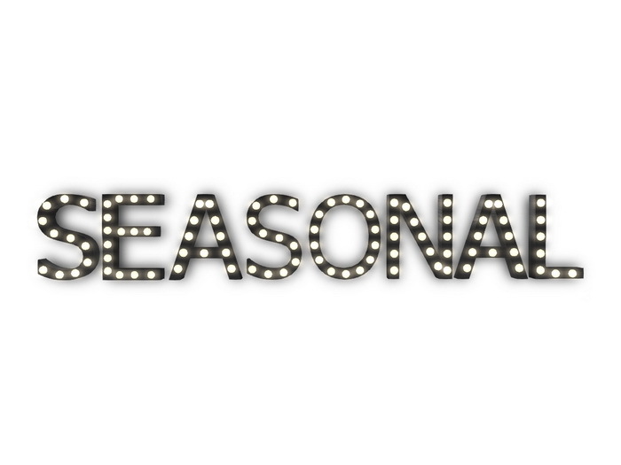 [Px] "SEASONAL" Illuminated Light Bulbs Sign